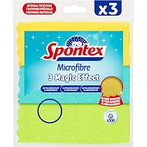 Spontex MF Collection Mikrofasertuch 3er-Pack – Mehrfarbig, Ultrasaugfähig, Entfernt 99% Bakterien – Bis Zu 500x Waschbar