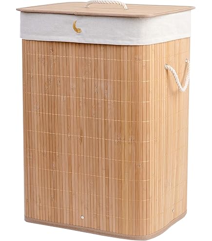 Cesto Portabiancheria In Bambù SONGMICS 72L - Pieghevole Con Coperchio E Borsa Lavabile - Per Lavanderia - Foto 8