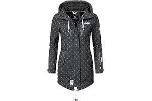 MARIKOO Damen Übergangsjacke Softshellmantel wasserdicht mit Kapuze Zimtzicke XS-3XL