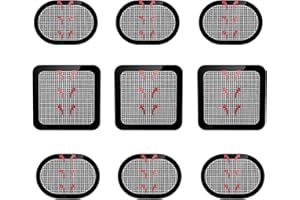 FINEHENCHI Replacement Gel Pads, 3 Set (9PCS) Black Self-Adhesive Electrodes Pads, Updated Electrodes Body Pads Gel Adhesive High Viscosity and Reusable Compatible with Abs Belt for Muscle Back Shoulder Leg Arm