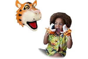 Snap Attack - Tigre di Deluxebase. Burattino per bambini. Burattino da mano elastico a tema giungla, ottimo giocattolo consigliato per ADHD e autismo. Giocattoli per ragazzi e ragazze.