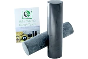 Heka Naturals Schungit und Speckstein Harmonizer und Großer Kreis Anhänger Set | Natürlicher Stressabbau - Spiritueller Schutz Naturkristalle Set - Feng Shui Chakra Steine