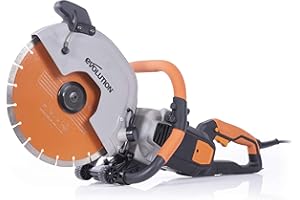 Evolution Power Tools R300DCT+ Concrete Saw - 2400W Motor, No Gas, 115mm Cut, Incl Premium Diamond Blade, 110V, 300mm