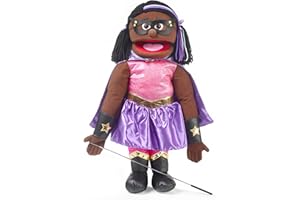 SILLY PUPPETS 25" Supereroe, Ragazza Nera, Corpo Pieno, Burattino Stile Ventriloquo