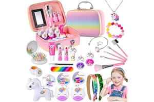 KAREERAN Kids Makeup Sets for Girls, Unicorn Childrens Makeup Sets with Cosmetic Bag, Toddler Makeup Set Washable Kids Toys Little Girls Princess Birthday Presents for Kids Girl Age 4-12