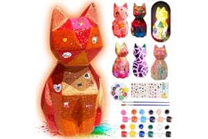 ONLYFUN Set de peinture pour chat lumière - chat 3D lumineux, set de création artistique avec Autocollants chat 3D, Fournitures d'art, Set créatif pour enfants, pour les 3 4 5 6 7 8 9 10 11 12 ans