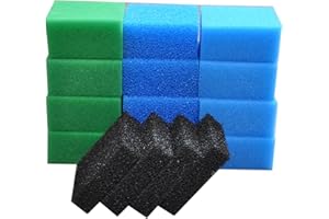 SANLILI Kompatibler Satz Filtermedien für Juwel Compact/Bioflow 3.0 M （4 x Blaue Schwämme (fein), 4 x Blaue Schwämme (grob), 4 x Grüne Schwämme & 4 x Aktivkohle-Schwämme）