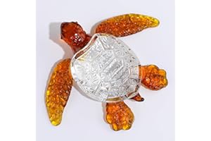 Movdyka Crystal Brown Sea Turtle Gifts for Women, Tortoise Statue Art Glass Toitoise Sculpture for Animal Lovers, Collection Figurine Home Decor, Paperweight Birthday Present for Him