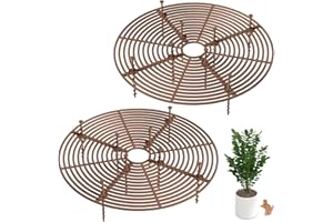 Protection pour Pot de Fleurs,Tianher 2 Pcs Grand Grillage pour Pots de Fleurs découpable avec des piquets Profonds,Couverture de Pot de Fleurs,Les Animaux domestiques (30cm)