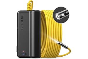 DEPSTECH Endoskopkamera mit Licht WiFi Endoskop Dual Lens Inspektionskamera Upgrade 2.0 Megapixel 1080P HD 7 LED Halbstarre Schlangenkamera für Android, IOS, iPhone, Smartphone, Tablet