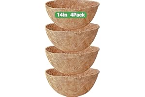 Stepfowarder Hanging Basket Coco Liners 4 Pcs, 35cm/14Inch Round Wall Planter Liner, Natural Coconut Fiber Liner for Window Boxes Indoor Outdoor Garden Flower Pot (Round 35cm/14in)