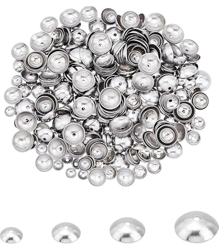 PandaHall Perlenkappe Aus Messing Mit Emaille-Blume – Helllachsfarben, 0,31 X 1,1 Cm