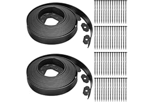 SARSTRY Flexible Lawn Edging 20M, Plastic Garden Edging 5CM Tall, Landscape Edging with 30 Stakes, No Dig Garden Edging Border Lawn Edging Roll for Lawn, Grass, Yard (5CM x 20M)