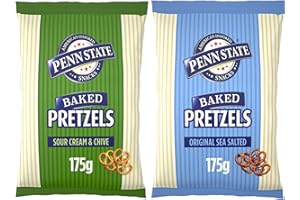 Penn State Pretzels mix box 8 x 175g- 4 x Sour Cream & Chive, 4 x Sea Salted.