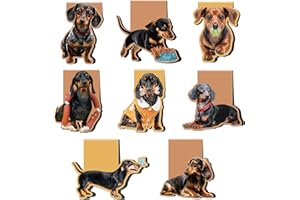 COZDAZZ Dachshund Magnetic Bookmarks: 8 Pcs Dog Magnet Bookmark Gifts, Cute Dog Book Clips Page Markers, Gift for Kids Women Men Students, Bookish Accessaries School Office Supplies