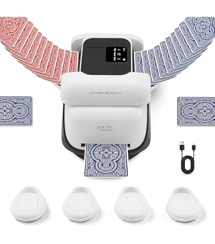 Distributeur De Cartes Automatique 2 En 1 AI - Mélangeur 360° Rechargeable USB - Pour 8 Joueurs, Écran OLED - 2600mAh
