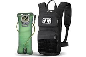 JUEACHY Hydration Backpack Tactical with 3l Water Bladder: Hiking MOLLE Military Day Bag for Hunting for Men Women