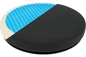 Sumex RK19009 - Cuscino rotondo girevole a 360 gradi, con gel e memory foam, per auto, ufficio e tutti i tipi di sedili,