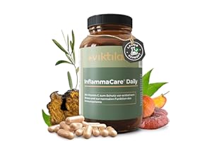 ‎VIKTILABS InflammaCare® Daily - Natürliche Unterstützung für Entzündungsprozesse - Mit Grüntee-, Olivenblatt-Extrakt & Vitalpilzen - Hochdosiert mit EGCG & Vitamin C - 100% vegan (1er Pack)