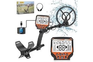 【Tipo-C】OMMO Metal Detector per adulti professionale, rilevatore di metalli ricaricabile tramite USB, 6 modalità, stelo regolabile da 69,8 a 124,5 cm, alta precisione, bobina impermeabile IP68 da 25,4
