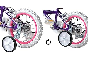 Ammaco Kids Bike Flip Up Folding Learning Training Wheels Balance Stabilisers 12-20" Wheel Bikes Adjustable Trail Gator Style Tow Bar