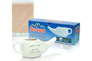 Amazing Health Ceramic Neti Pot and Himalayan Neti Salt - Naturally Helps Nasal Flushing, Sinus Issues and Allergies