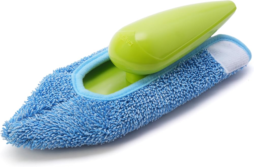 Silva Mikrofiber El Mopu - Koltuk, Halı, Duvar ve Araç İçi Temizlik Aparatı, Çift Taraflı Ultrafiber Bez, Islak ve Kuru Kullanım, Ergonomik Sap, Tekrar Kullanılabilir Bez
