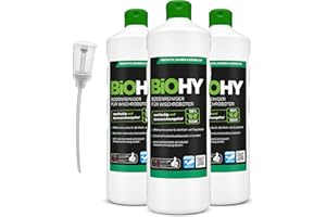 BiOHY Floor Cleaner for Wiping Robots (3 x 1l Bottle) + Dispenser | Concentrate for all wiping & suction robots with wet function | sustainable & ecological (Bodenreiniger für Wischroboter)