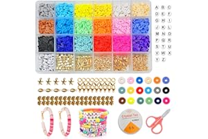 JaAoyoo 3890pcs Clay Beads for Bracelet Making, Jewellery Making Kit for Girls, 18 Colors Polymer Clay Bead for Necklaces, DIY Gifts for Kids