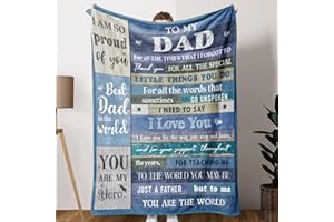 Juratar Dad Gifts for Fathers Day from Daughter Son, Flannel Blanket Dad Gifts, Personalized Dad Birthday Gifts, Blanket for Dad(157x132 cm)