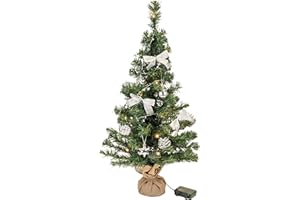 ‎BAMBELAA! Bambelaa! Weihnachtsbaum Künstlich Mit Beleuchtung Geschmückt Tannenbaum Dekoriert Christbaum Beleuchtet LED 75cm Silber