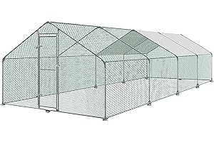 UISEBRT Gabbie per pollaio, per piccoli animali domestici, con tetto in PE per pollame, conigli, piccoli animali domestici, cani (3 x 8 x 2 m)