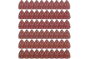 FS-PINGXIANG 60PCS Sanding Sheets, Mouse Sandpaper Prio-Triangle Sanding Sheets to Fit Bosch Multi-Sander PSM 100A PSM 200 AES PSM 18, 11-Holes Assorted 40/60/80/120/180/240 Grits