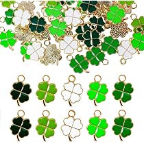 Collezione di ciondoli quadrifoglio fortunato color argento antico da 16 pezzi per la creazione di gioielli fai-da-te, 16 stili, 1 di ciascuno