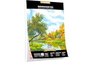 PENCILMARCH Watercolour Paper Pad A3, 30 Sheets Water Colour Paper 300gsm Watercolour Sketchbook for Artist and Beginners Painting, Drawing and Sketching