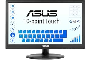 ASUS VT169HE Touch, monitor 15,6" Full HD WLED/IPS (1920 x 1080), szeroki kąt widzenia, bez ramki, filtr niebieskiego światła, bez migotania, HDMI, kompatybilny z Windows 11, czarny