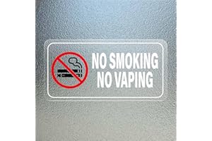 ‎YIKIADA YIKIADA No Smoking No Vaping Schild Vinyl 10 × 5 CM Selbstklebend Rauchen Verboten Aufkleber Rauchverbot Warnzeichen Zigaretten Verbotszeichen für Außen und Innen 10 Stück