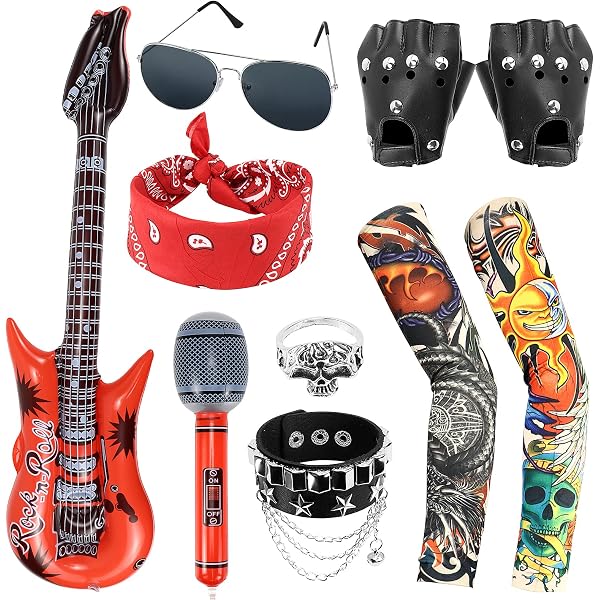 80er Jahre Punk-Perücke Set – Inkl. Sonnenbrille & Bandana Für Karneval, Halloween & Cosplay
