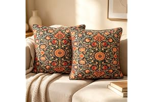 NIULAA Boho kuddfodral 50x50 cm, sammet, orange, 2-pack, lyxiga soffkuddar, vintage kuddeöverdrag, mjuka fyrkantiga dekoratio