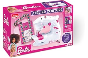Maped Creativ - Atelier Couture - Machine à Coudre Barbie avec 4 Réalisations à Créer - Kit Complet pour Débutants, avec Système de Sécurité - A Partir de 8 Ans - Licence Barbie Officielle