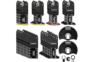 LAUYEBOHO 33 tlg Multitool Sägeblatt Set, Oszillierende Sägeblätter Kit für Metall und Holz,Universelles Multitool Zubehör, für Fein Multimaster, Ryobi, Milwaukee, Bosch, Dremel, Dewalt, Rockwell, Makita