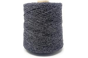 CHICCA TUTTO MODA Rocca 500 grammi 850 metri per Lavoro a Maglia e uncinetto Ferri 5-6 Misto Cotone Viscosa Lurex made in italy alta qualità (Carbone)