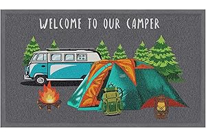 comfoyar Zerbino Camper Van, Tappetini con Benvenuto Rasciascarpe, Facile da PulireTappeto tappetino per Camper Esterno Decorazione 43 x 75cm