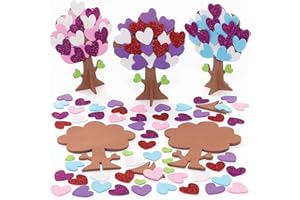 Baker Ross Kit Albero Cuore dell’Amore - Confezione da 5, Lavoretti di San Valentino per Bambini (FC455)