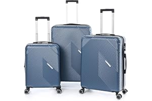 UNIVERSDECOR Lot de 3 Valises Extensibles rigides + 30% de Volume - Lys Paris (Marine)