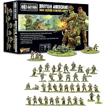 Dados Warlord Games Bolt Action – British Airborne D6 (16 Dados) Con Símbolo Pegaso, Color Marrón Con Grabado Azul