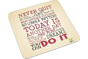 KRUZROYAL FM077 Never quit/Today is another day/You can do it/Inspirational quote Novelty Funny Idea Glossy Metal Square Fridge Magnet