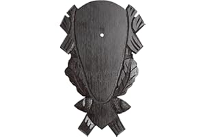 K&S WILDKAMERAS Gehörnbrett Rehbock aus Eichenholz mit Verzierungen ohne Kiefereinlage Trophäenschild hell dunkel (Eichenholz Dunkel)