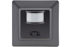 ChiliTec Bewegungsmelder 160° Erfassung Milos Unterputz 2-Draht 230V Ersetzt einen Lichtschalter LED geeignet IR Sensor für Innenbereich Grau Anthrazit