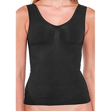 Débardeur Gainant CHUMIAN Pour Femme - Ventre Plat - Col Carré - Sans Manches - T-Shirt Minceur - Polyamide/Spandex